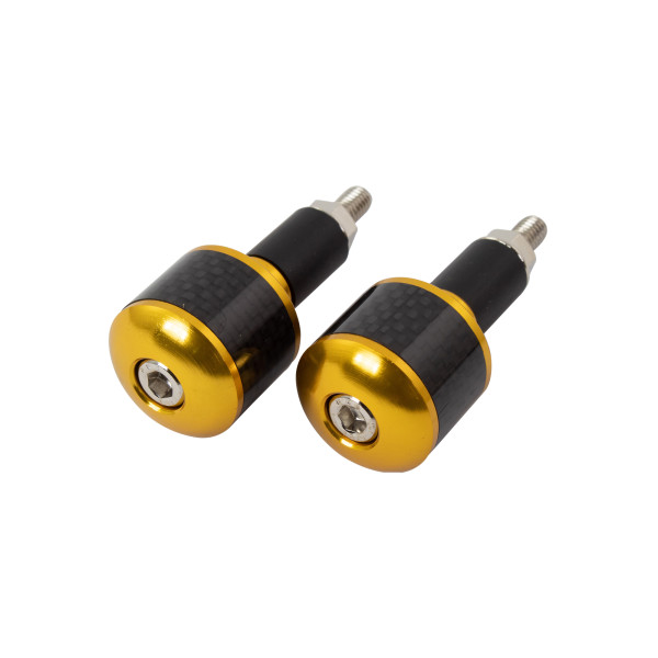 bike it Bike it gold 18mm bar ends with carbon fibre insert